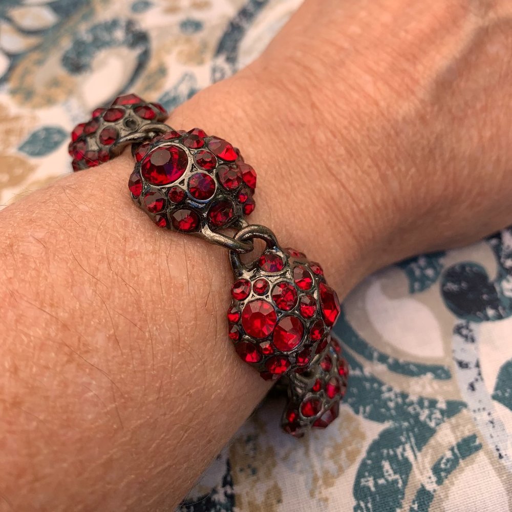 Vintage Deep Red Crystal Bracelet
